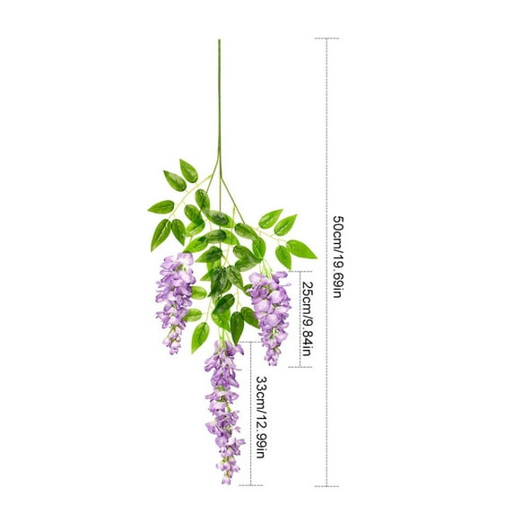 Toyeng 1PC Silk Wisteria Artificial Flowers, Fake Wisteria Floral Hanging Plant Garland, for Home Decor, Party, Floor Vase, Wedding Arrangement Decoration, Yellow