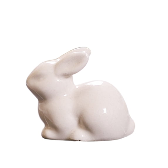 Toyeng Easter Bunny Figurine Ceramic Bunny Rabbits, Porcelain Modern Art Spring Home Decor, Easter Decorations Rabbit Figurines DecorEaster Single Rabbit Ornament A 4*3 cm