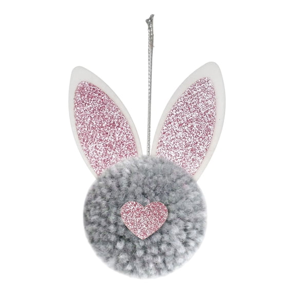 Toyeng Easter Bunny Plush Hanging Ornaments - Rabbit Butt Ears Tree Decor for Easter Basket, Spring Party Favors & Home Wall Window Decorations Easter Gray 9*6.5 cm