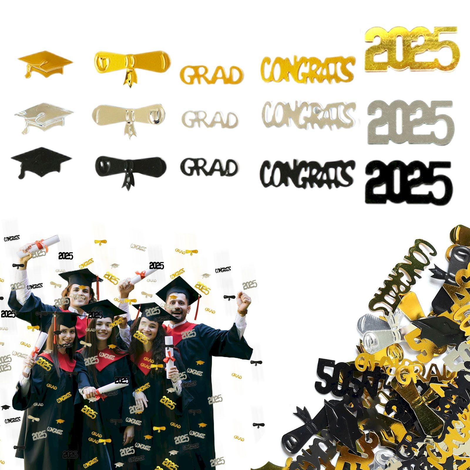 Gradution Eca Toyeng Paper, Graduation Decorations 2025 Blue 1 Set Of Graduation ...
