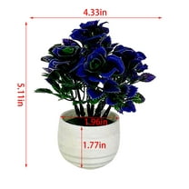 Toyeng Household Imitation 1 Set Plant Bonsai Tree Artificial Plants Ceramic Potted Tree Chinese Rose Plants for Decorating for Home Desk Bathroom Kitchen Farmhouse Indoor/Outdoor