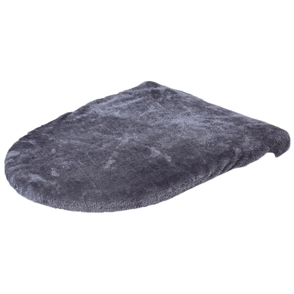 Toyeng Plush Elastic Toilet Lid Cover Washable Soft Bathroom Commode Lid Protector for Home Toilet Decoration,Dark Gray 18.11*19.68in