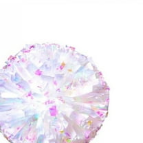 Toyeng Shooting Propscheerleading Poms Metallic Foil Plastic Pom Sports Dance Spirit Cheerleading with Ring Handle(White)