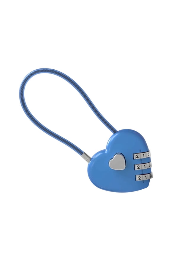 Small Combination Lock Cable Padlock For Gym Locker Luggage Suitcase Backpack Zipper Cabinet Box Fence Gate Travel And Outdoor Use,Heart Shaped Password Lock 6.5*4cm