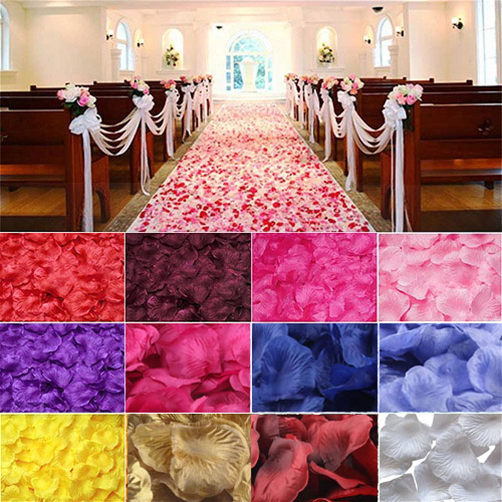 Toyfunny 100PC Silk Artificial Flower Rose Petals Wedding Party ...