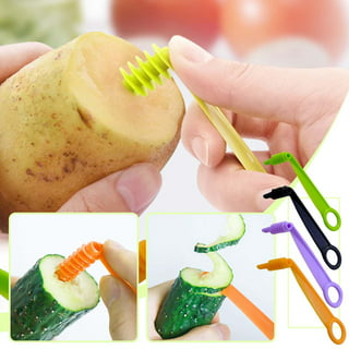 Cheers.US 4 Pcs Vegetables Spiral Knife Carving Tool Potato Carrot Cucumber  Salad Chopper Manual Spiral Screw Slicer Cutter Spiralizer, Kitchen