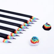 Toyfunny Black And White Wood Set Rainbow Pencils School Office Stationery