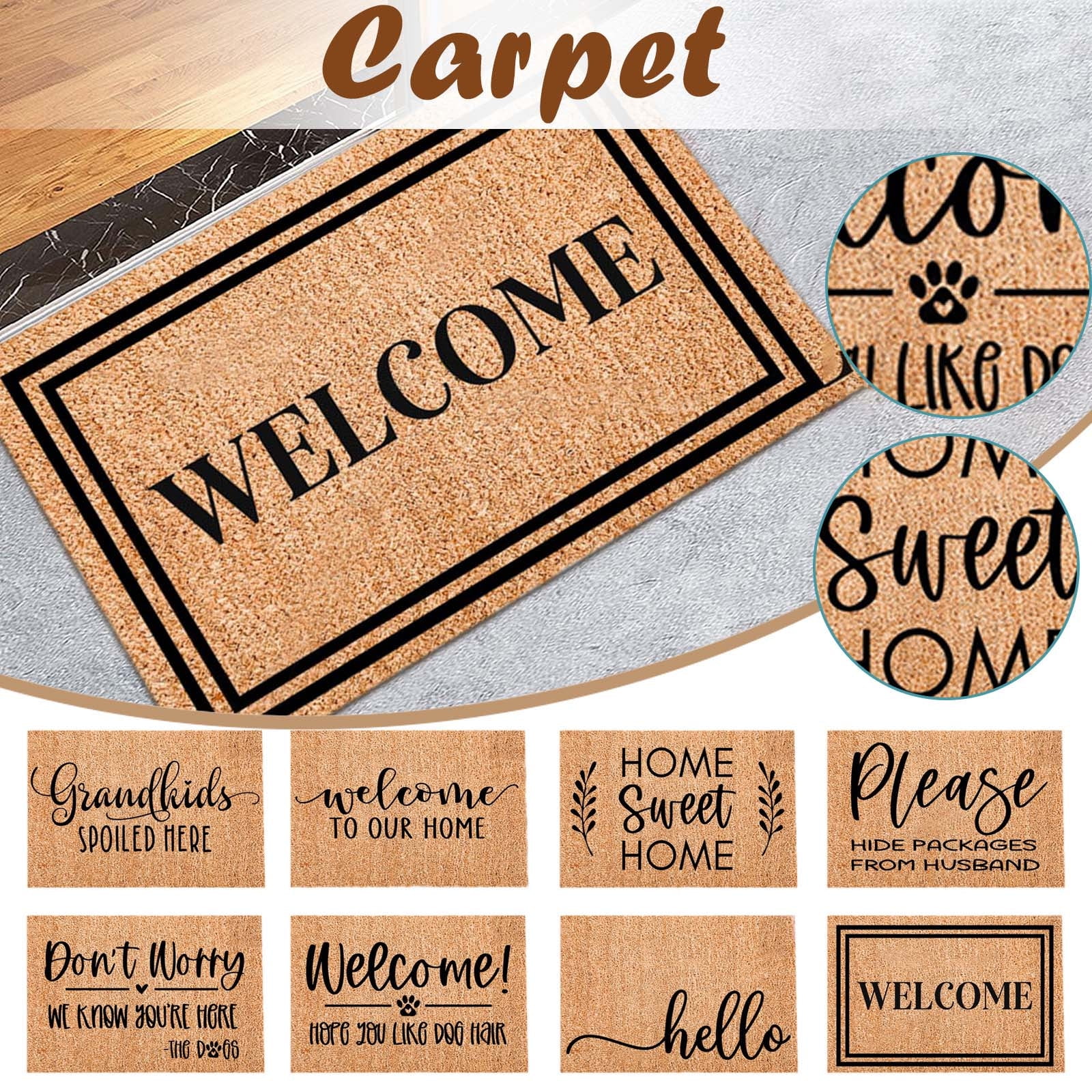 FAGGMY Funny Coir Doormat Ho Why is You Here Entryway Outdoor Floor Door  Mat with Heavy Duty Front Porch Welcome Mats Natural Coconut Brown Mat 23.6  x