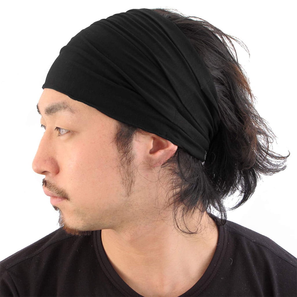 frehsky headbands for women women print headband elastic head wrap hair  band bandana headband black 