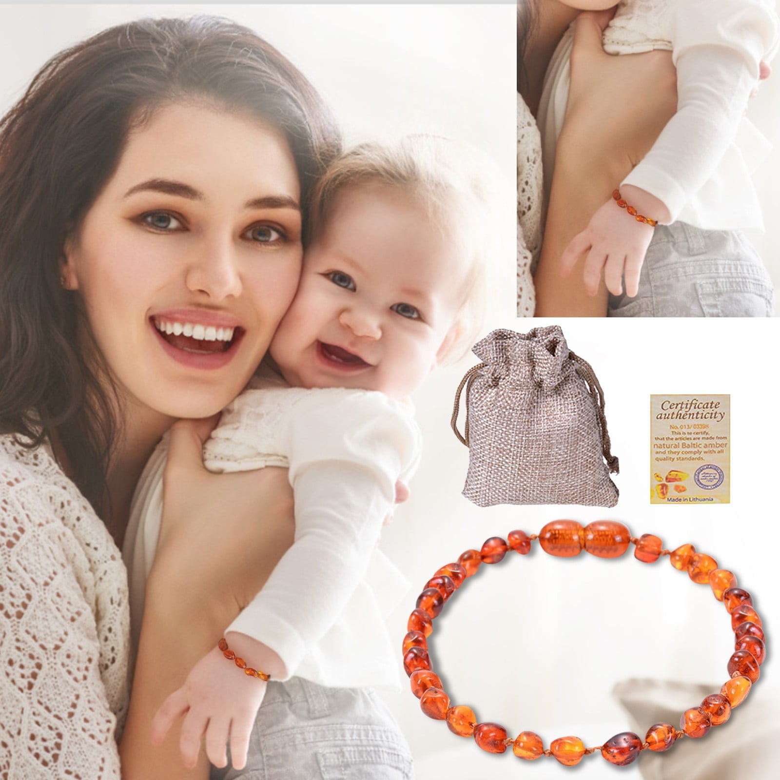 Toyfunny Natural Amber Baby Bracelet Baby Children Diy Irregular Amber Jewelry
