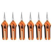 Toyfunny Stainless Steel Elbow Spring Safety Lock Garden Trim Scissors Outdoor - 6pc Orange