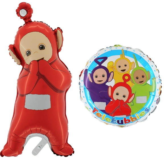 Toyland 2 Pack Teletubbies Balloons - Round Characters Balloon & Po Red Shaped Balloon - Children's Party Decorations E11