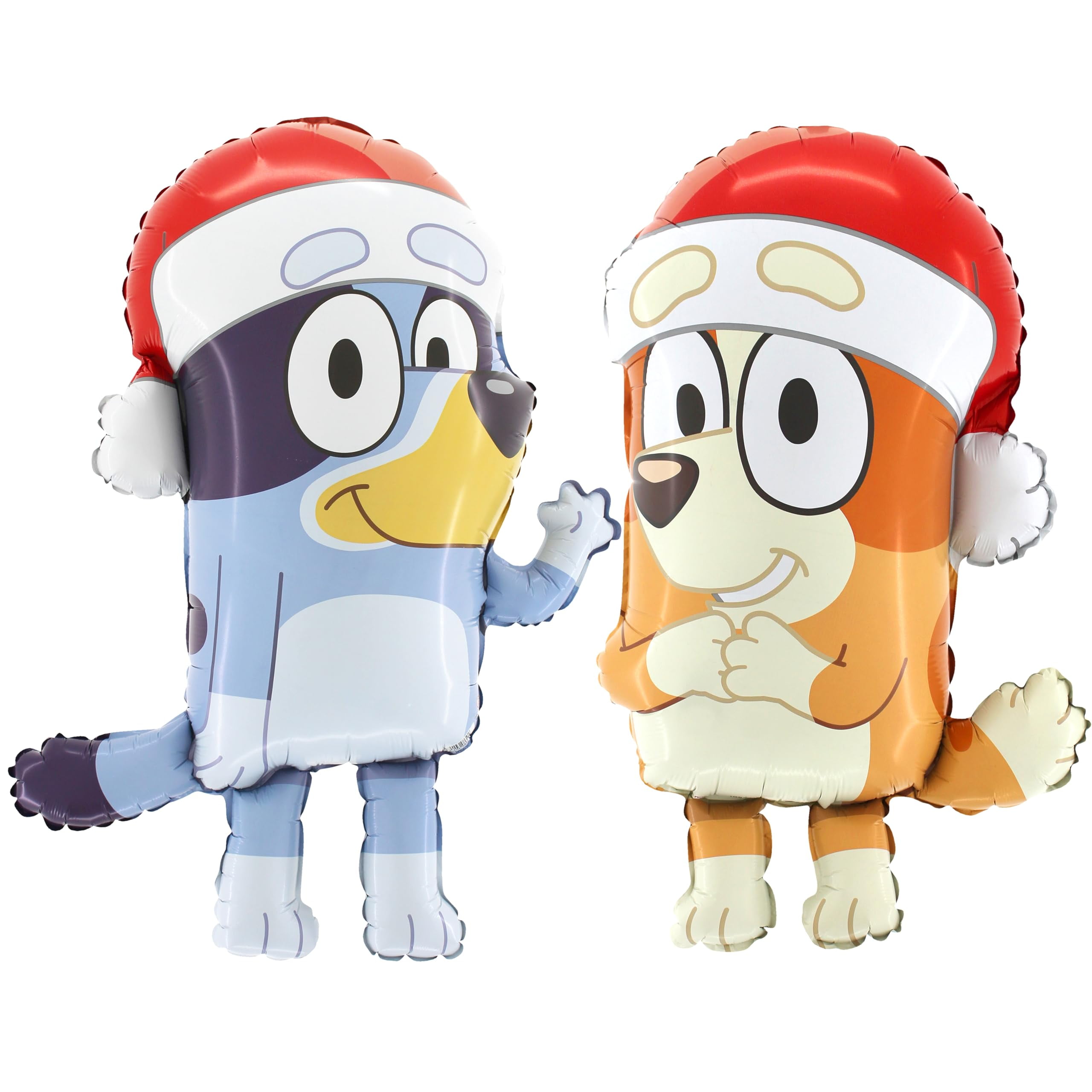 Toyland Pack Of 2-32" YPF5Bluey Christmas Balloons - 1 x Bluey & 1 x Bingo Shaped Character Balloons