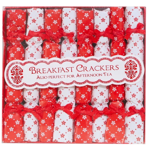 Toyland Pack of 8 - Mini Red & White Breakfast Crackers - Christmas Crackers