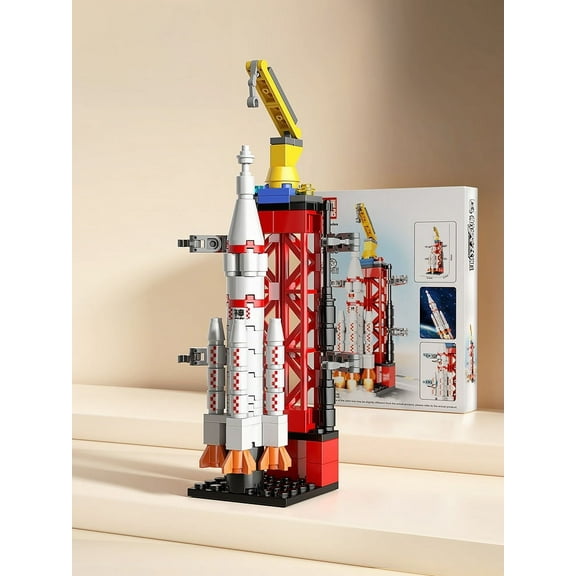 ToylinX Launch Center Lunar Lander Model Building Blocks Spaceship Spaceport Figure Shuttle Rocket Bricks Construction toys