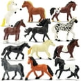 thumbnail image 1 of Toymany 12PCS 2-3" Tiny Horse Figurines Toy Set, Plastic Pony Small Foal Figures, Christmas Birthday Gift Cupcake Horse Cake Topper Educational Toy for Kids Toddlers, 1 of 9