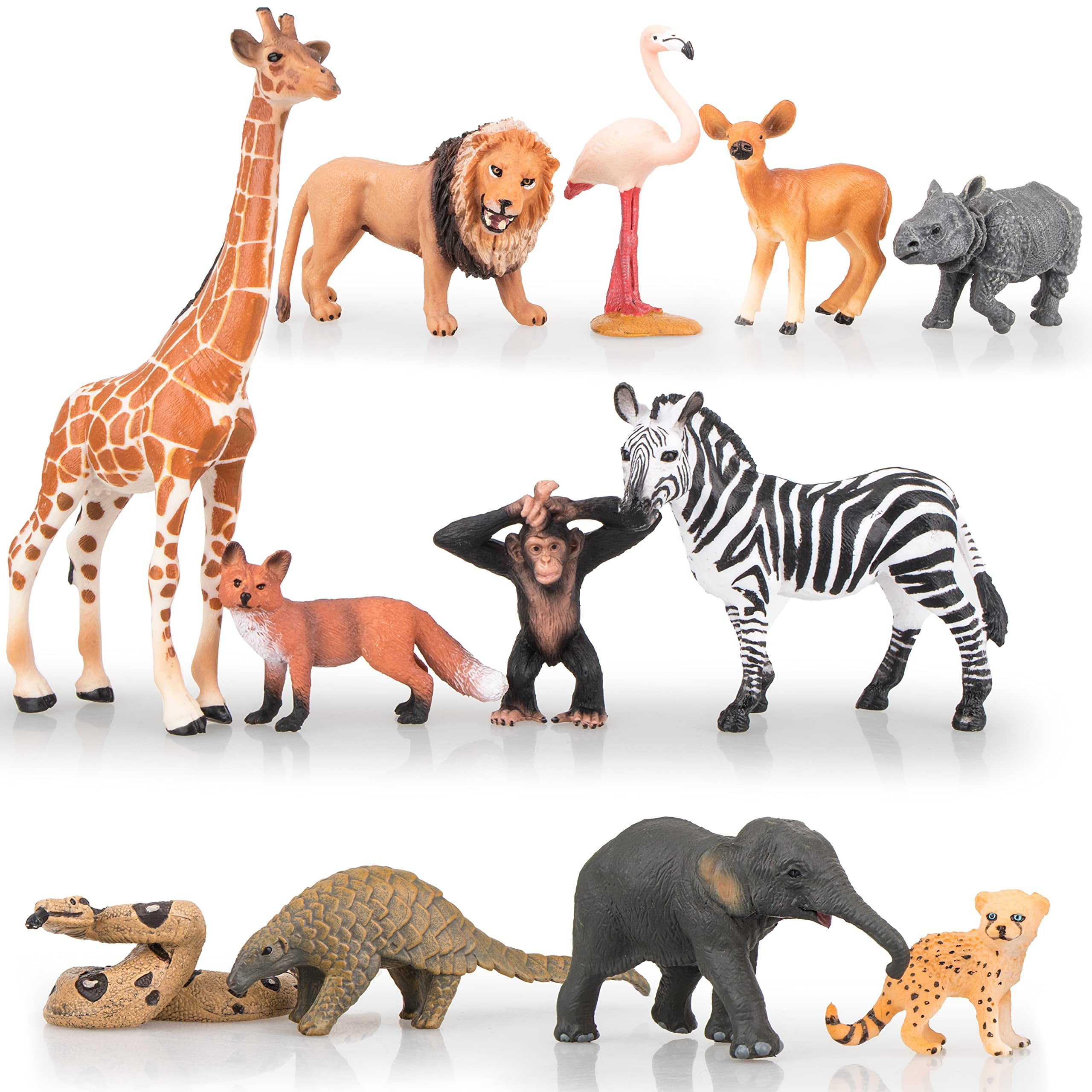 Yilingchild Animals Figurines Playset, 14 Realistic Plastic Animals  Figures, Jungle, Zoo, Forest, and Wild Animal Toys Suitable for Cake  Toppers or