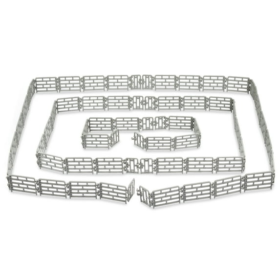 Toymany 64PCS Mini Toys Fence for Farm Animals - Tiny Horse Corral Plastic Fencing for Farm Barn Paddock Horses Figurines for Kids Toddlers