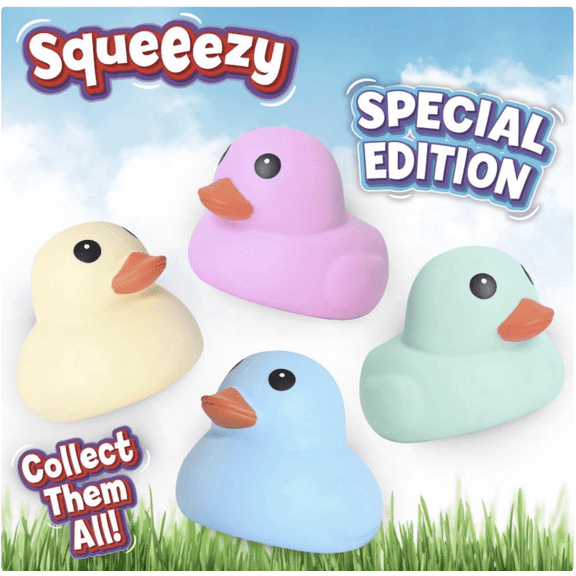 Toymendous Laffy Quack PASTEL Duck -Stress Relieving Figure (Color Randomly Selected )