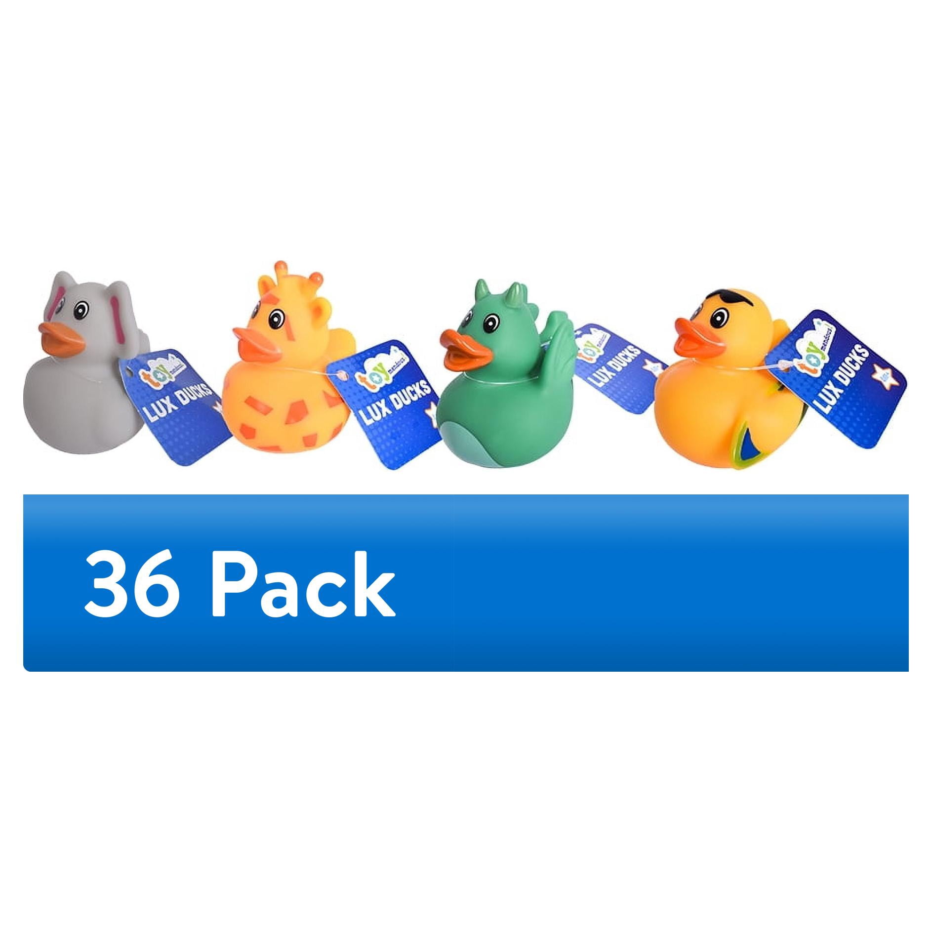 (36 pack) Toymendous Lux Rubber Ducks, Assorted Colors & Styles, 1 per Purchase, Toy for Children Ages 3+