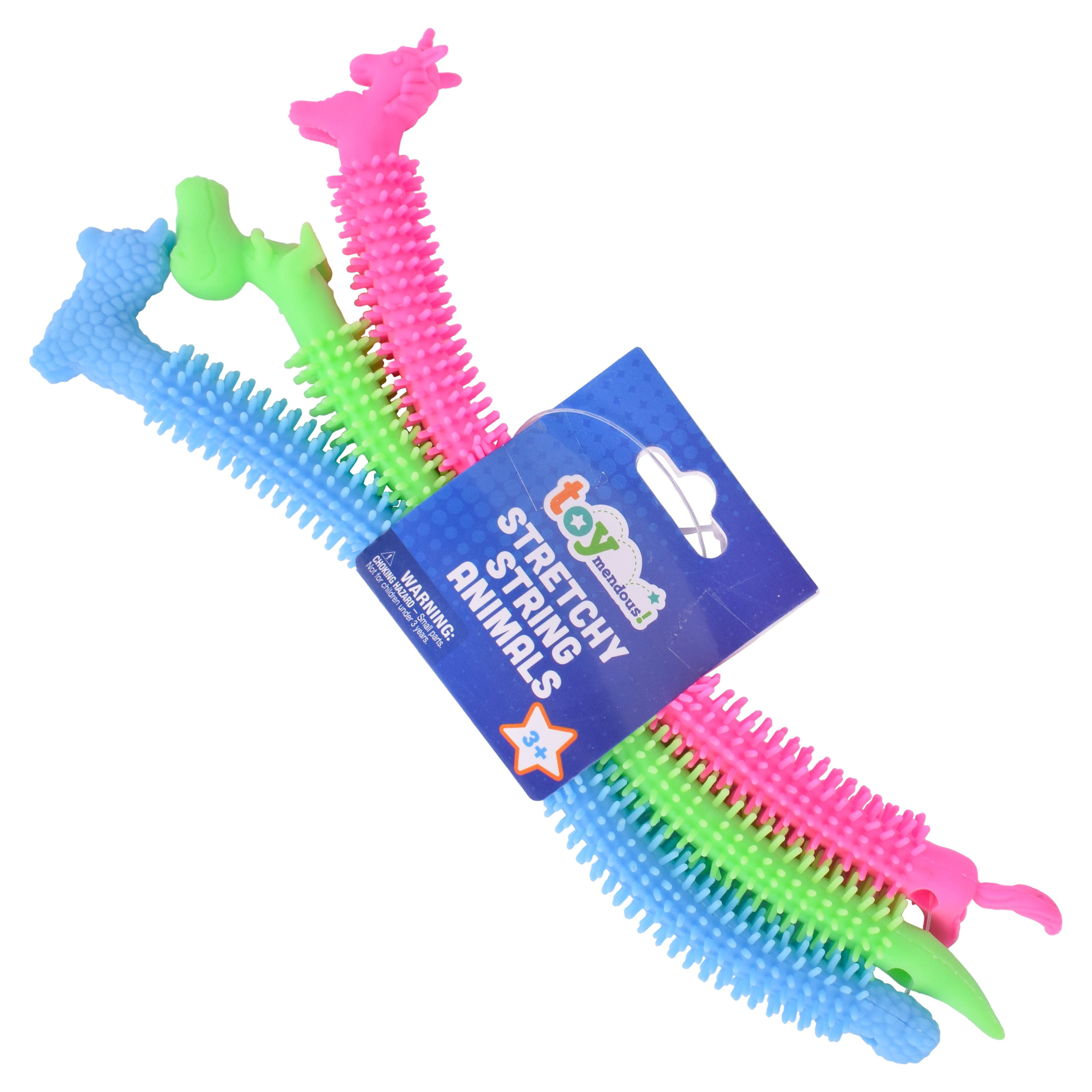 Toymendous Stretch Creatures - 3 Textured Stretchy String Fidget Sensory Toys, Pink Green Blue | Ages Kids 3+, Size: One Size