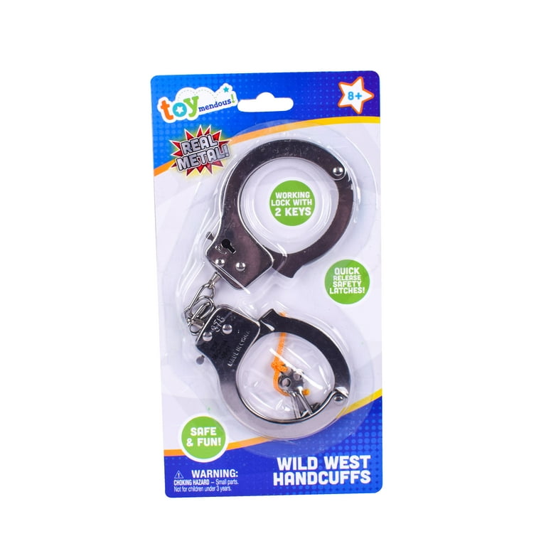 Toymendous Wild West Cowboy Metal Handcuffs Includes Keys