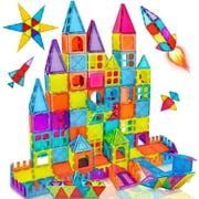 Toymii 86P Solid Color Magnetic Tiles, Building Construction STEM Educational Toys for 3+ Years Old Boys and Girls