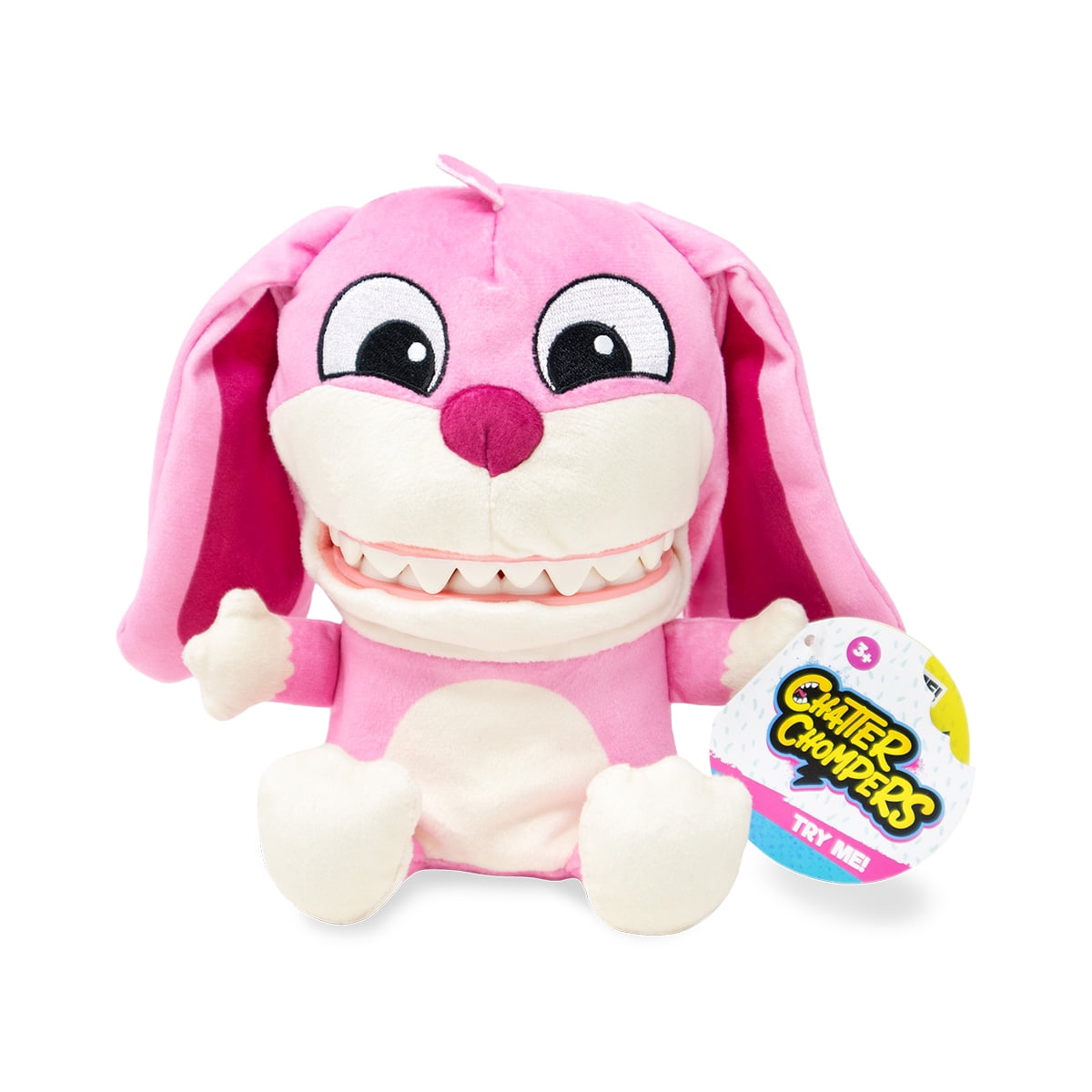 Chatter Chompers Bunny Plush 6.5", Interactive Collectible Toy, Funny Sound Effects, Ages 3+
