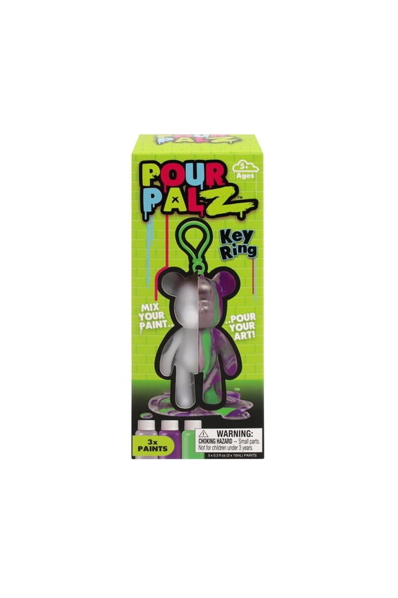 Paint Bear Keyring 3.2", Green, DIY Paint & Craft Kid for Kids, 5+ Years
