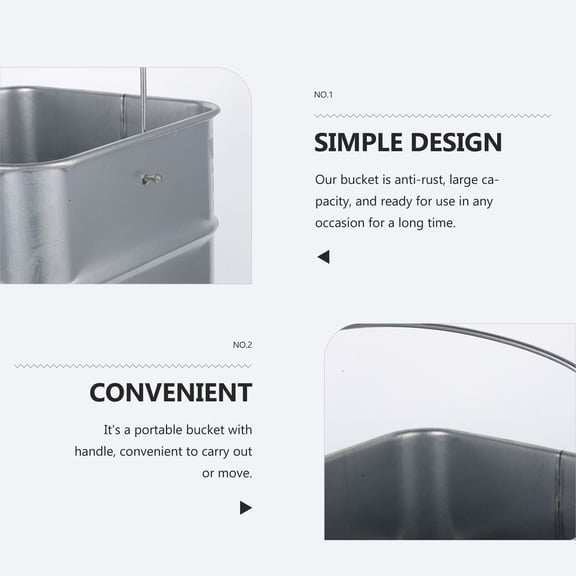 HOOWIFFY Large Galvanized Iron Garbage Can with Anti-Rust Finish, Outdoor Storage Bin for Trash and Recycling