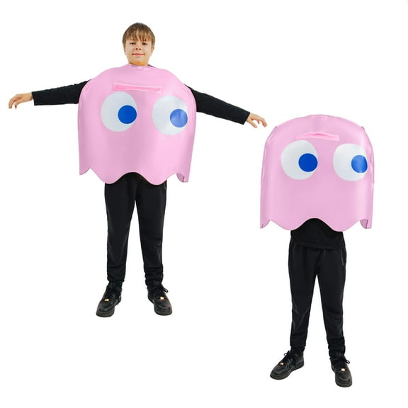 Toynk PAC-MAN Ghost PINKY Child Costume | Large Unisex