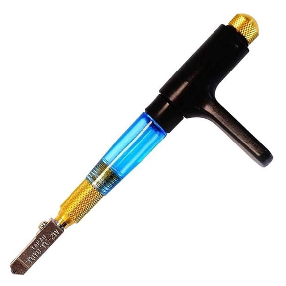 Toyo Custom Grip Oil Glass Cutter Carbide Tap Wheel, for Glass up to 1/4" (6.35MM) TC21PVR