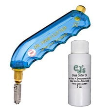 Toyo Pistol Grip Oil Glass Cutter Carbide Tap Wheel, for Glass up to 1/4" (6.35MM), with CJ's Cutting Oil