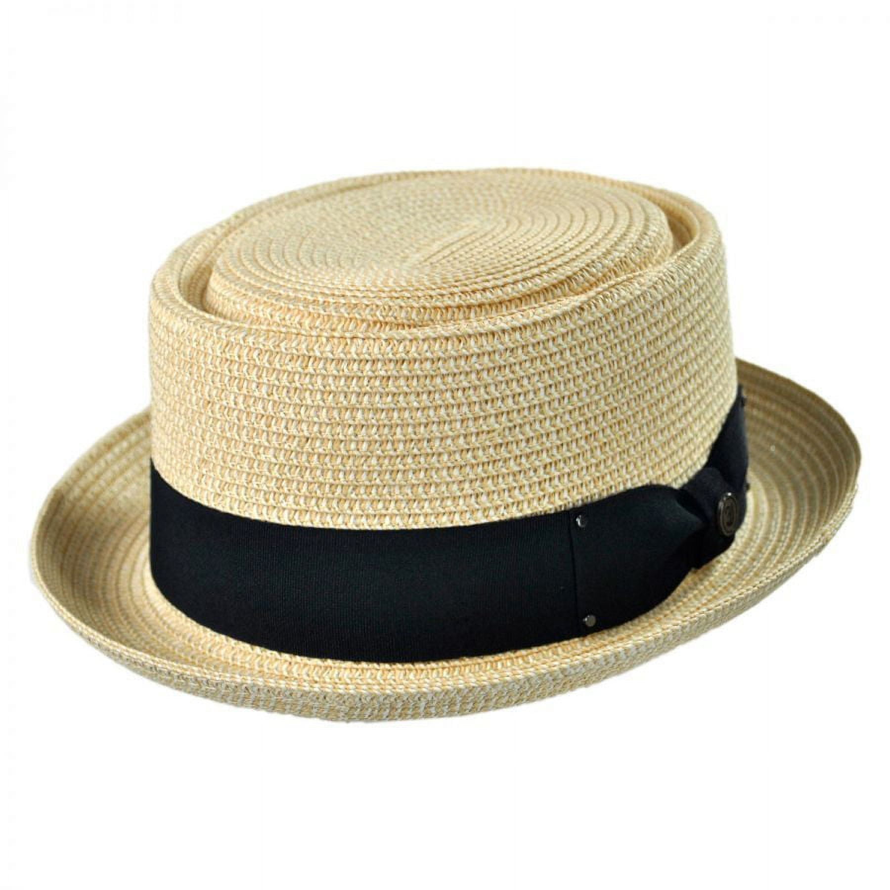 Toyo Straw Braid Pork Pie Hat M Tan