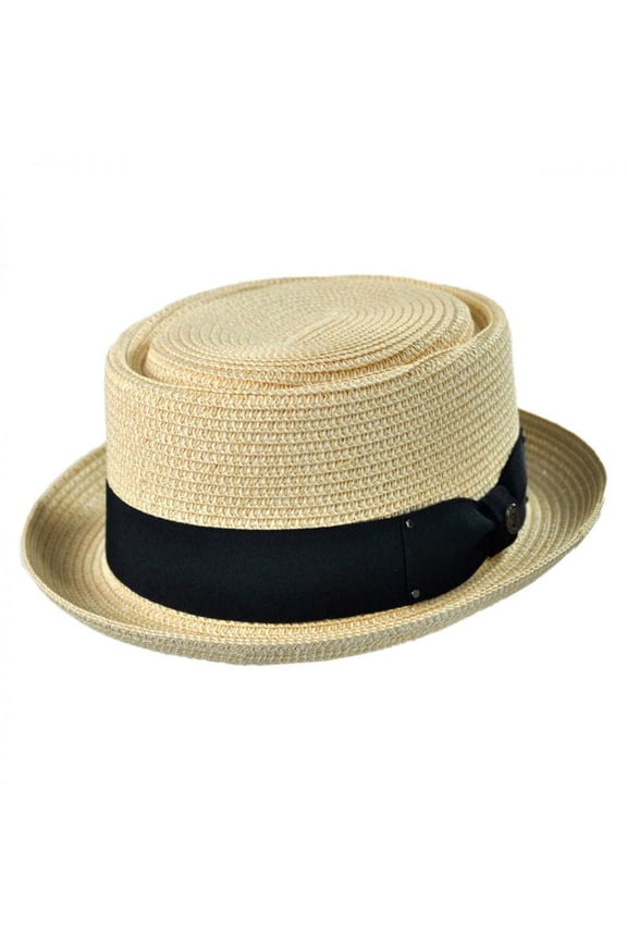 Toyo Straw Braid Pork Pie Hat - XL - Tan