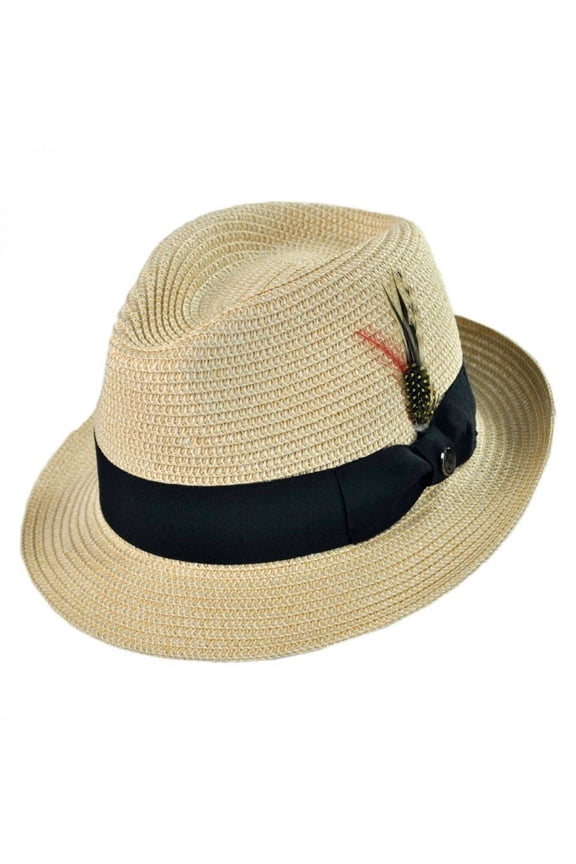 Toyo Straw Braid Trilby Fedora Hat - XL - Tan