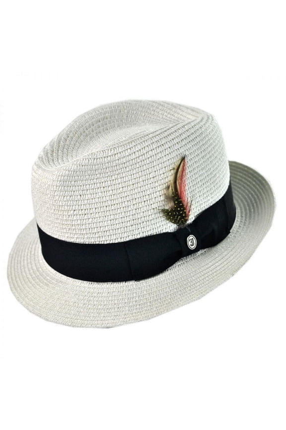 Toyo Straw Braid Trilby Fedora Hat - XL - White