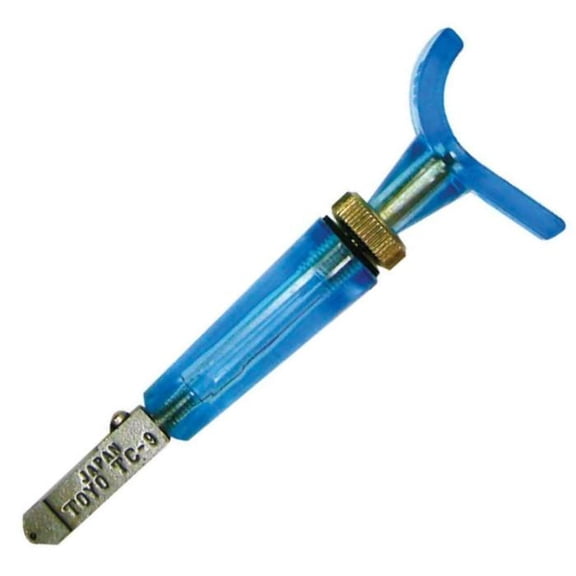 Toyo Thomas Grip Oil Glass Cutter Carbide Tap Wheel, for Glass up to 1/4" (6.35MM)