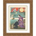 thumbnail image 1 of Toyohara Chikanobu 2x Matted 20x24 Gold Ornate Framed Art Print 'Akashi Moon Harima Province', 1 of 2
