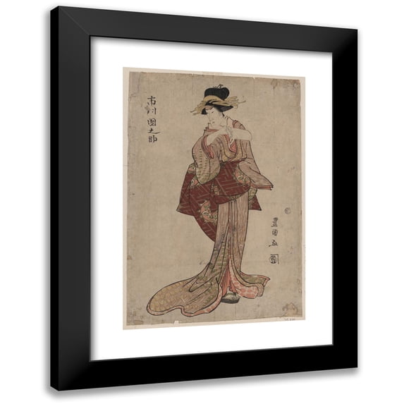 Toyokuni Utagawa 11x14 Black Modern Framed Museum Art Print Titled - Ichikawa Dannosuke (1804)