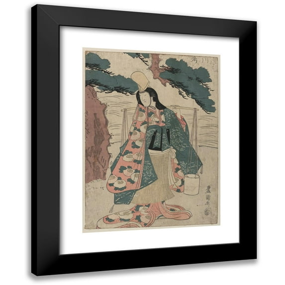 Toyokuni Utagawa 11x14 Black Modern Framed Museum Art Print Titled - Segawa Roko No Matsukaze (1811)