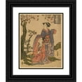 thumbnail image 1 of Toyokuni Utagawa 12x14 Black Ornate Wood Framed Double Matted Museum Art Print Titled: Osome Hisamatsu Chikai No Jushichiya Machi (1788), 1 of 5