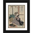 thumbnail image 1 of Toyokuni Utagawa 14x18 Black Ornate Wood Framed Double Matted Museum Art Print Titled - Godaime Segawa Kikunojo No Koharu (1818), 1 of 5