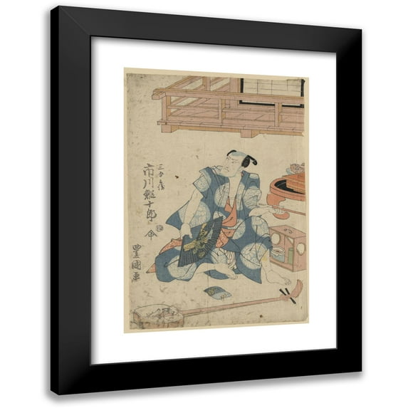 Toyokuni Utagawa 18x24 Black Modern Framed Museum Art Print Titled - Ichikawa Ebijuro No Sangobei (1818)