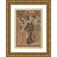 thumbnail image 1 of Toyokuni Utagawa 18x24 Gold Ornate Framed and Double Matted Museum Art Print Titled - Examination for Writing (1769-1825), 1 of 4