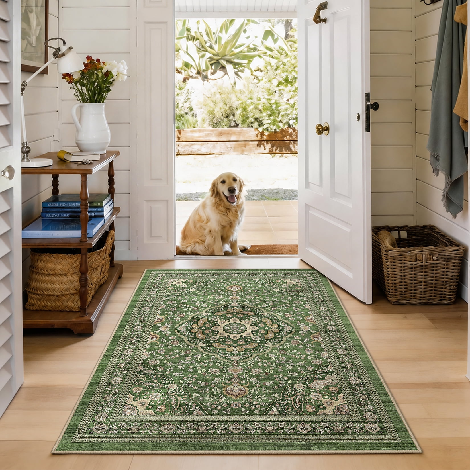 Toyoso 3x5 Oriental Medallion Area Rug, Distressed Floral Vintage ...