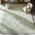 thumbnail image 1 of Toyoso 6x9 Light Sage Green Floral Rug, Modern Bordered Botanical Area Rug, 0.25" Low-Pile Machine Washable Non-Slip Floor Carpet for Living Room & Studio, Durable Stain Resistant Rug, 1 of 8