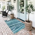 thumbnail image 1 of Toyoso 2x3 Modern Abstract Area Rug, Coastal Ocean Wave Carpet, Soft Low Pile Non-Shedding Rug for Entryway, Kitchen, Hallway, Bedroom, Nautical Seascape Home Decor, Teal, 1 of 10