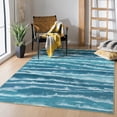 thumbnail image 1 of Toyoso 5x7 Modern Abstract Area Rug, Coastal Ocean Wave Carpet, Soft Low Pile Non-Shedding Rug for Living Room, Bedroom, Dining Room, Nautical Seascape Home Decor, Teal, 1 of 10