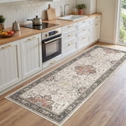 Toyoso 2x8 Runner Rug Vintage Persian Washable Runner Multi Color Non Slip Machine Washable Low Pile Area Rug For Kitchen Hallway Entryway Laundry Room